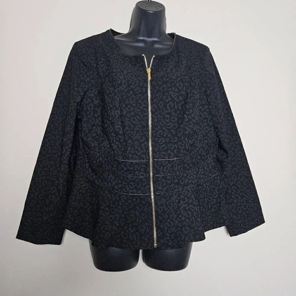 Thalia Sodi Zippered Animal Print Jacket
